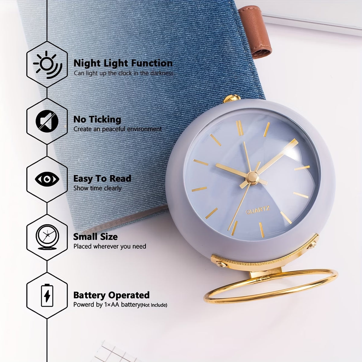Ark & Oak™ Minimalist Quartz Clock