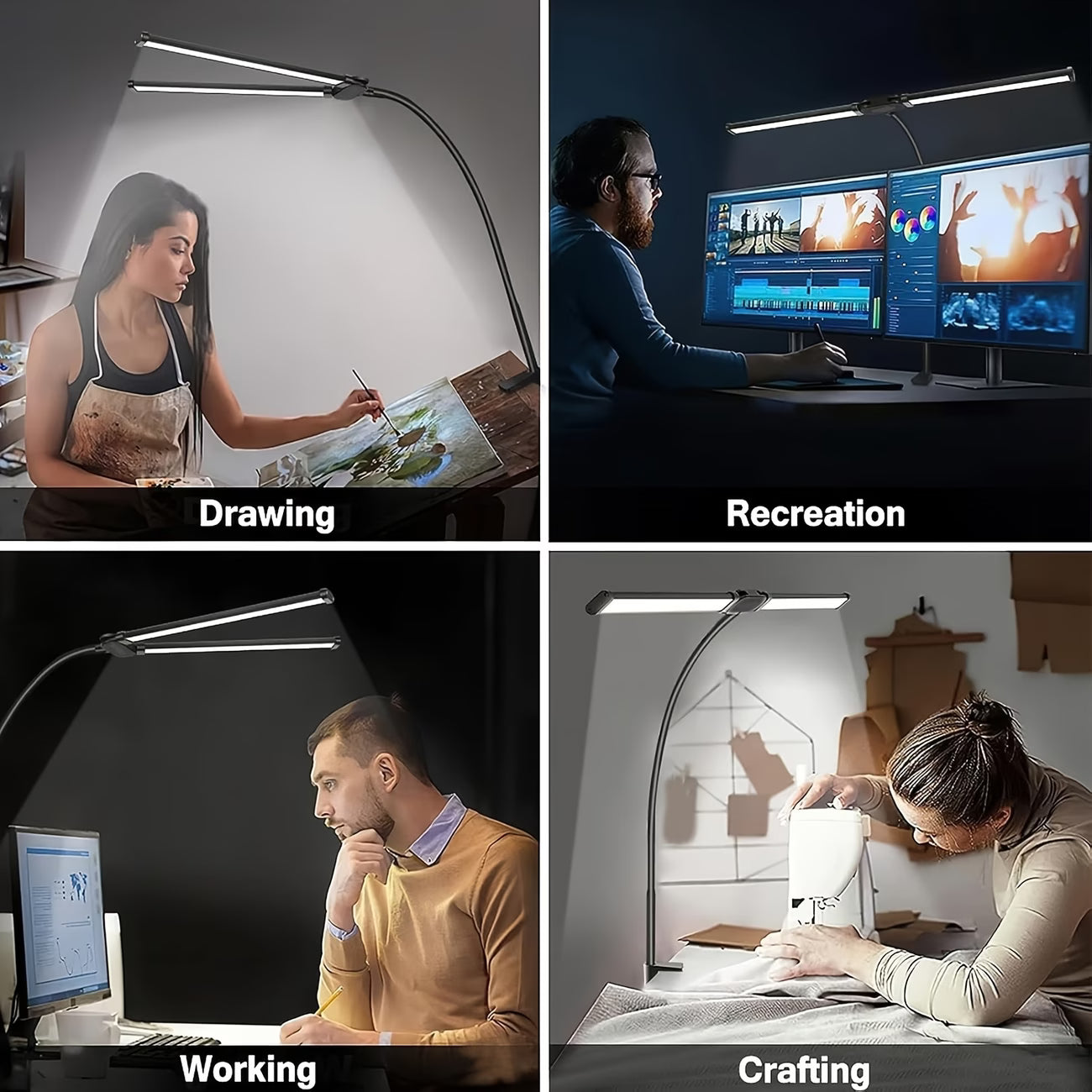 Ark & Oak™ Dual-Head LED Desk Lamp